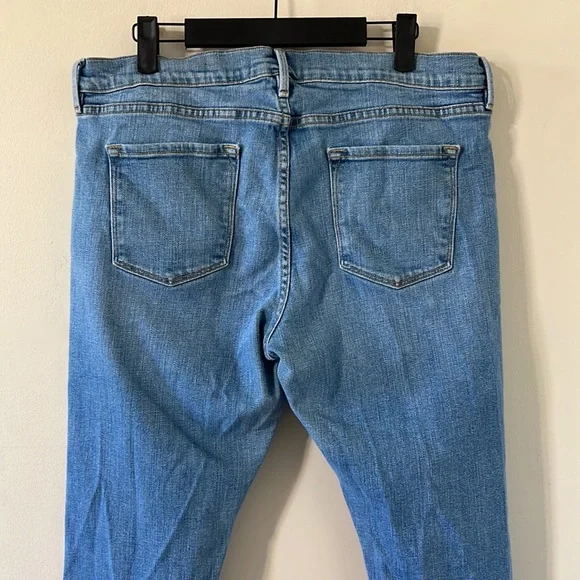 FRAME Le Garçon in Daphne Blue Super Stretch Mid Rise Boyfriend Denim Jeans 32 - Picture 8 of 12